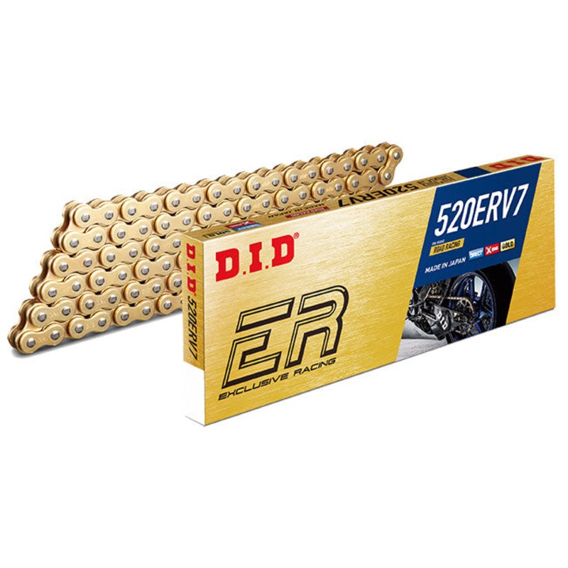 520ERV7 x 120ZB G&G X'Ring Race chain w/ ZJ rivet link DID (520ERV7120G)