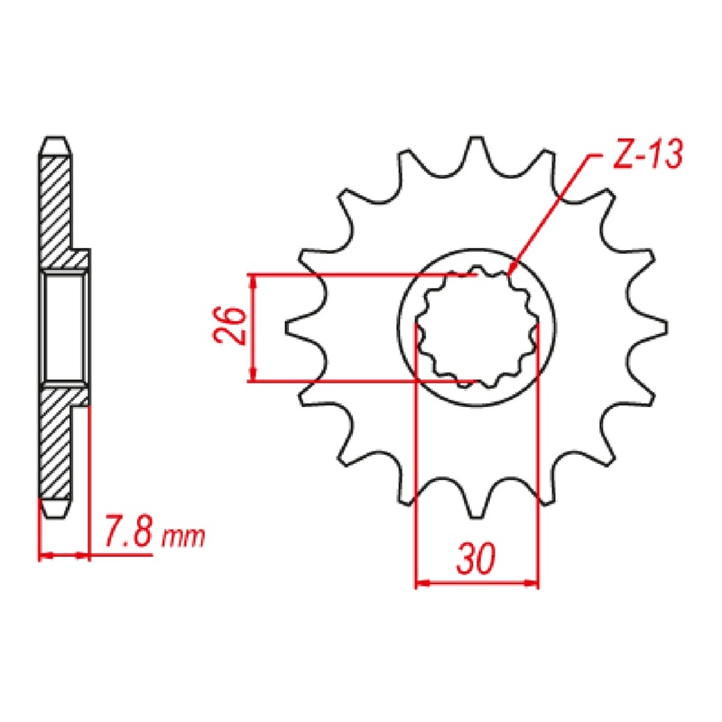MTX 1184 Steel Front Sprocket #520 (10-1184)