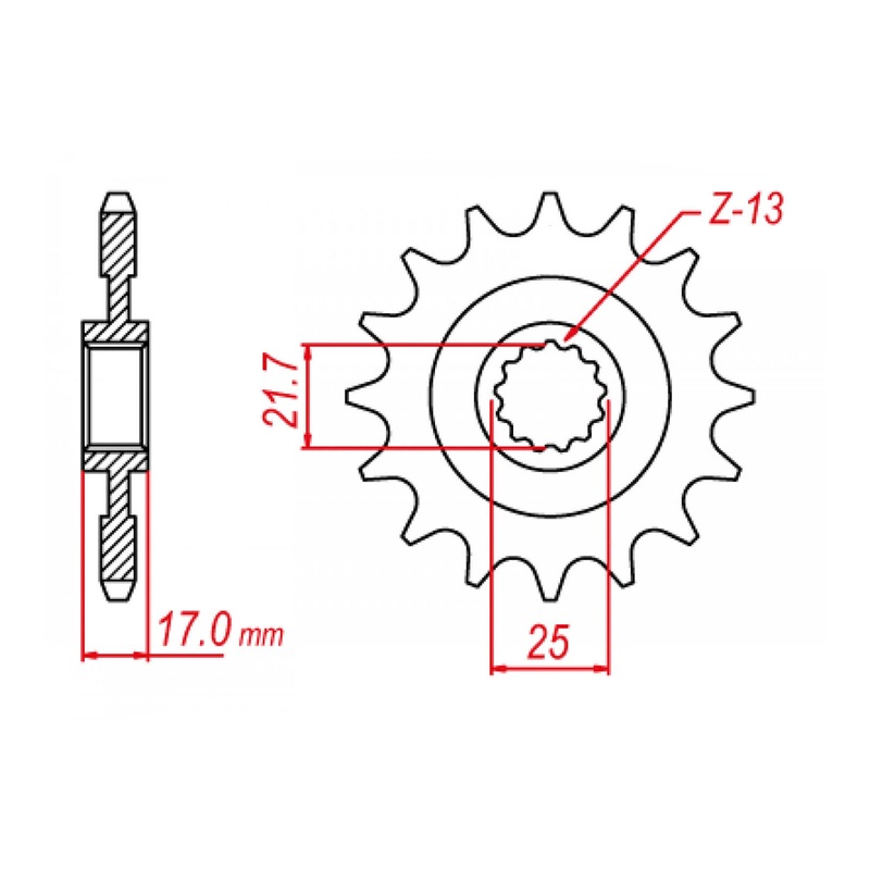 MTX 1381 Steel Front Sprocket #520 (10-MGZ)