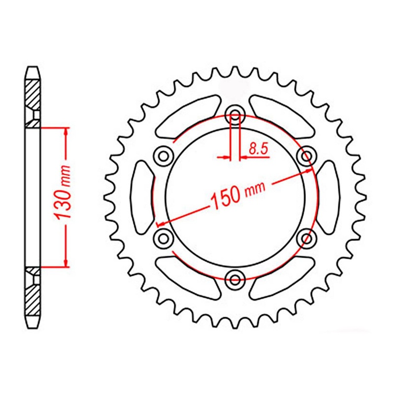 MTX 245/2 Steel Rear Sprocket #520 (11-428)