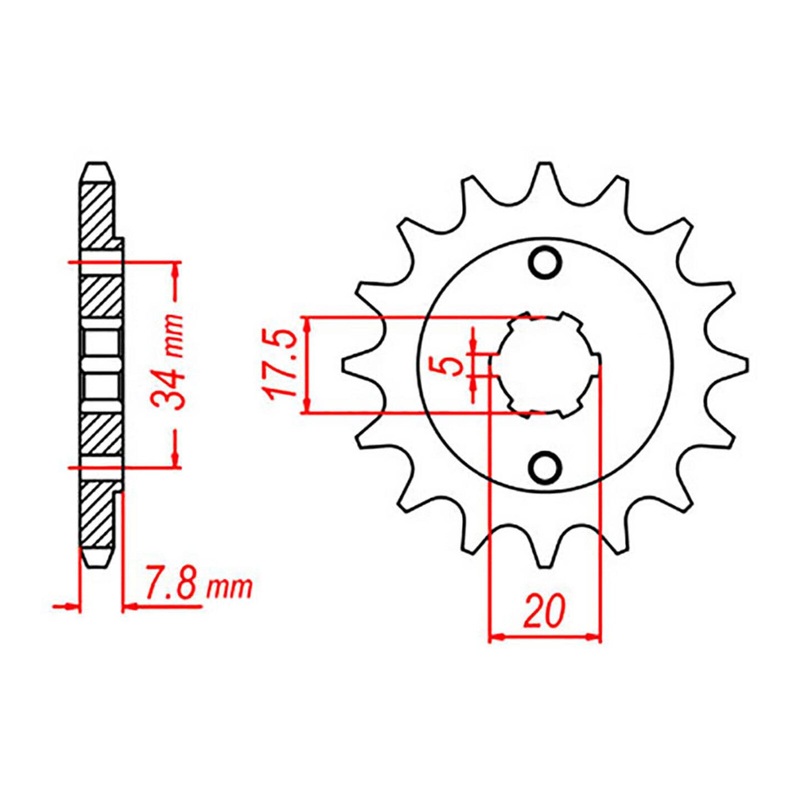 MTX 327 Steel Front Sprocket #520 (10-KR0)