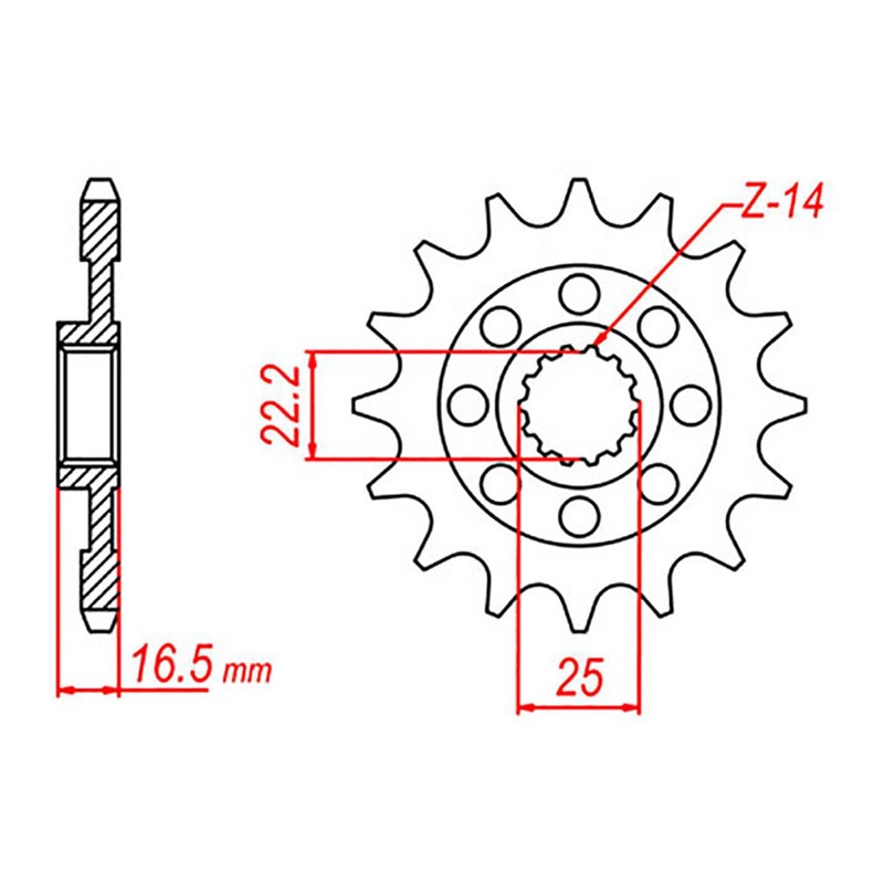 MTX 741 Steel Front Sprocket #525 (10-741)