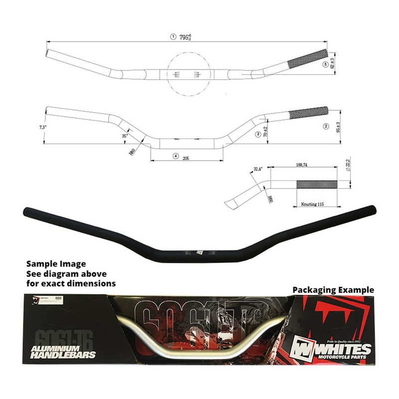 Whites Handlebar Taper AL6061 Black CR High 1 1/8" (28.6mm)