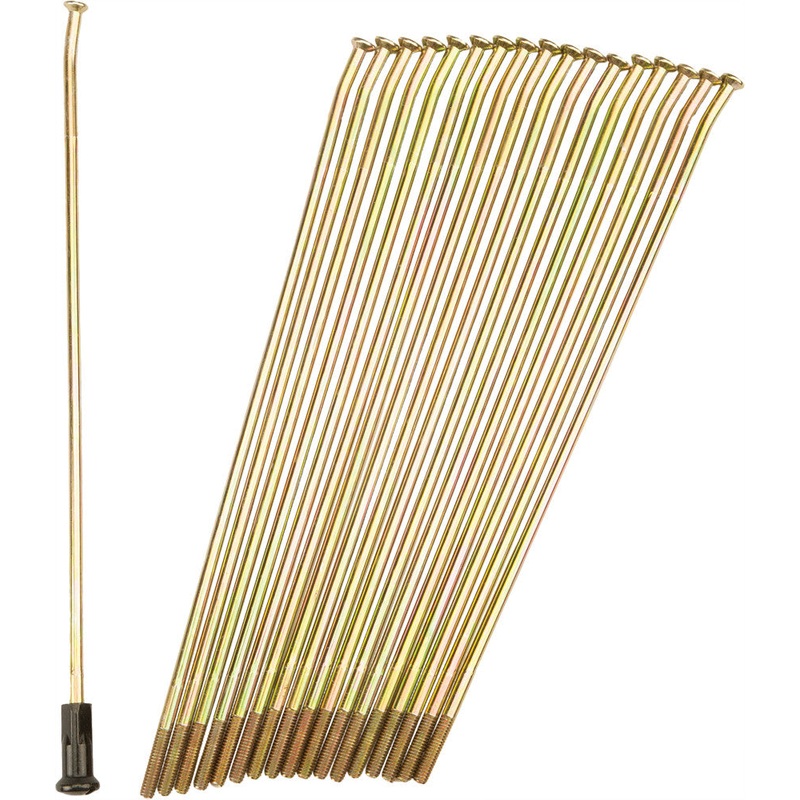 PRO-WHEEL DOUBLE BUTTED SPOKES GOLD/BLACK REAR 19" 36/PK 19-G209209-2