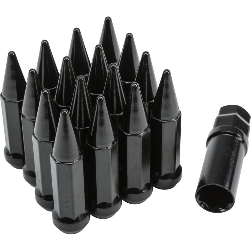 SEDONA SPIKE LUG NUT 12MMX1.50 60' BLACK TAPERED W/KEY ALUG-SB-20BX