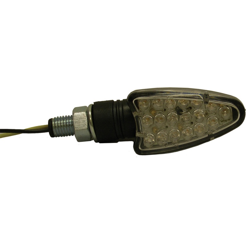 DMP LONG ARROW 8 LED MARKER LIGHTS BLACK W/CLEAR LENS 900-0050