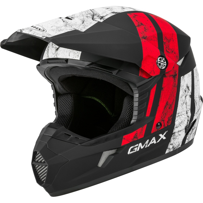 GMAX YOUTH MX-46Y OFF-ROAD DOMINANT HELMET MATTE BLK/WHITE/RED YM G3464351