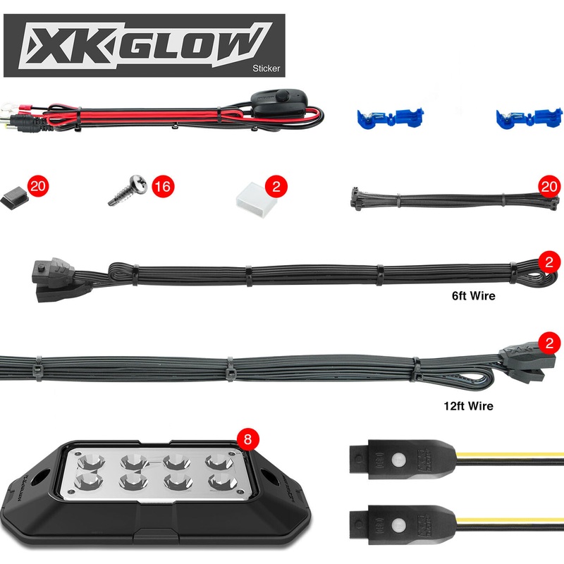 XK GLOW 8PC RGB ROCK LIGHT XK-ROCK-ADV