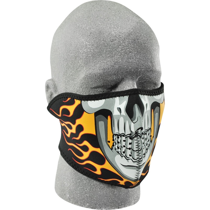 ZAN HALF FACE MASK BURNING SKULL WNFM061H