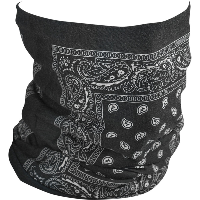 ZAN MOTLEY TUBE FLEECE LINED BLACK PAISLEY TF101