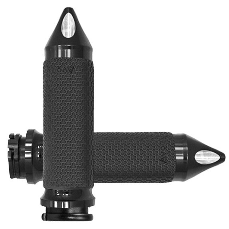 AVON CABLE THROTTLE MEMORY FOAM GRIP BLACK MF-63A-ANO-SPK