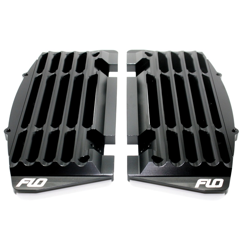 FLO MOTORSPORTS HIGH FLOW RADIATOR BRACES BLACK FLO 753BLK