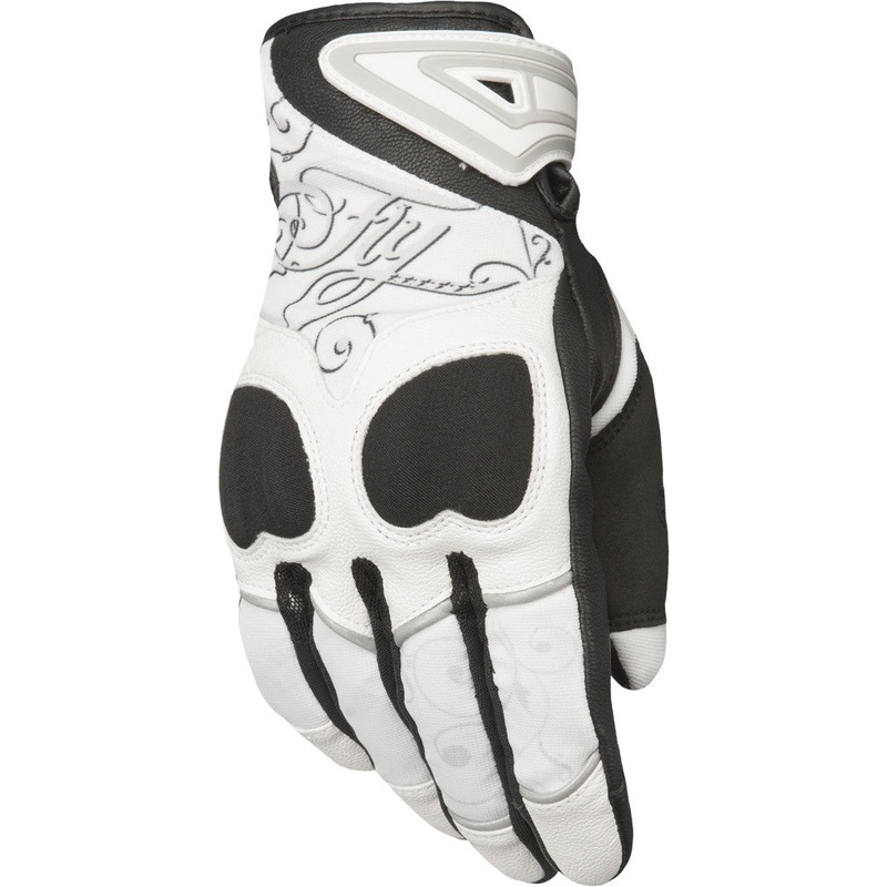 FLY RACING WOMEN'S VENUS GLOVES WHITE/BLACK XL #5884 476-6122~5