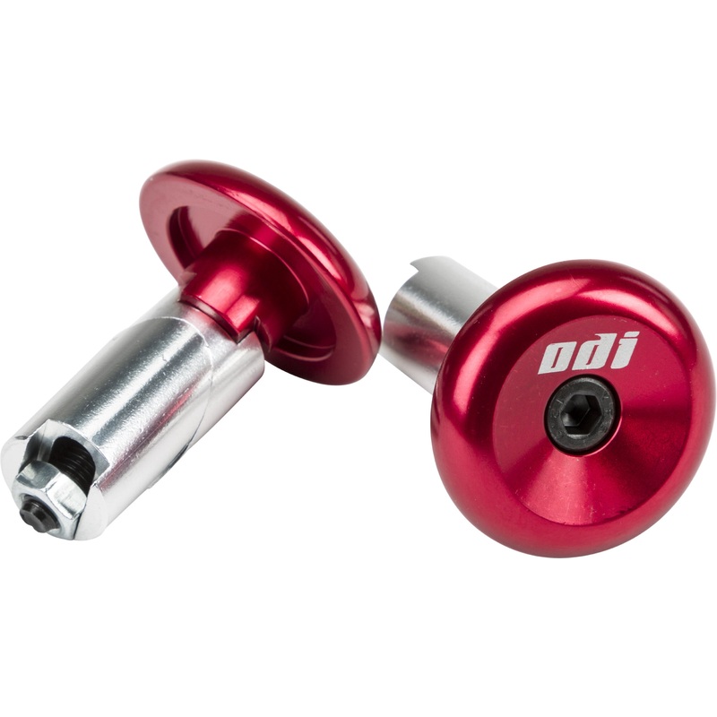 ODI ALUMINUM BAR END PLUGS RED F71APR