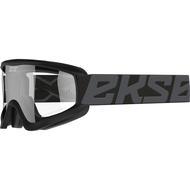 EKS BRAND FLAT-OUT GOGGLE STEALTH BLACK W/CLEAR LENS 067-60405
