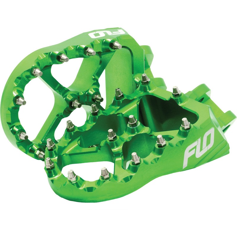FLO MOTORSPORTS PRO SERIES FOOT PEGS GREEN FPEG-792G