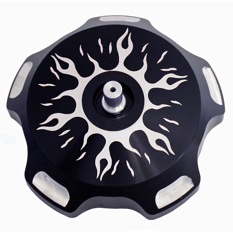 MODQUAD BILLET GAS CAP (BLACK FLAMES) GC1-FRBLK