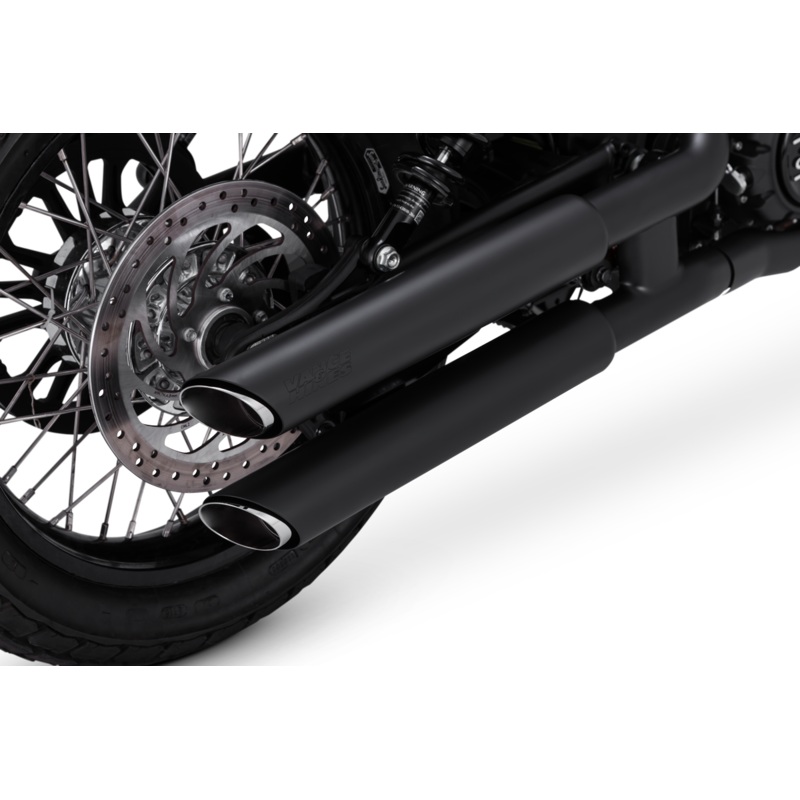 Open Box- Vance & Hines Twin Slash Slip-Ons Matte 3" Black Exhaust Fits Indian Scout 48623