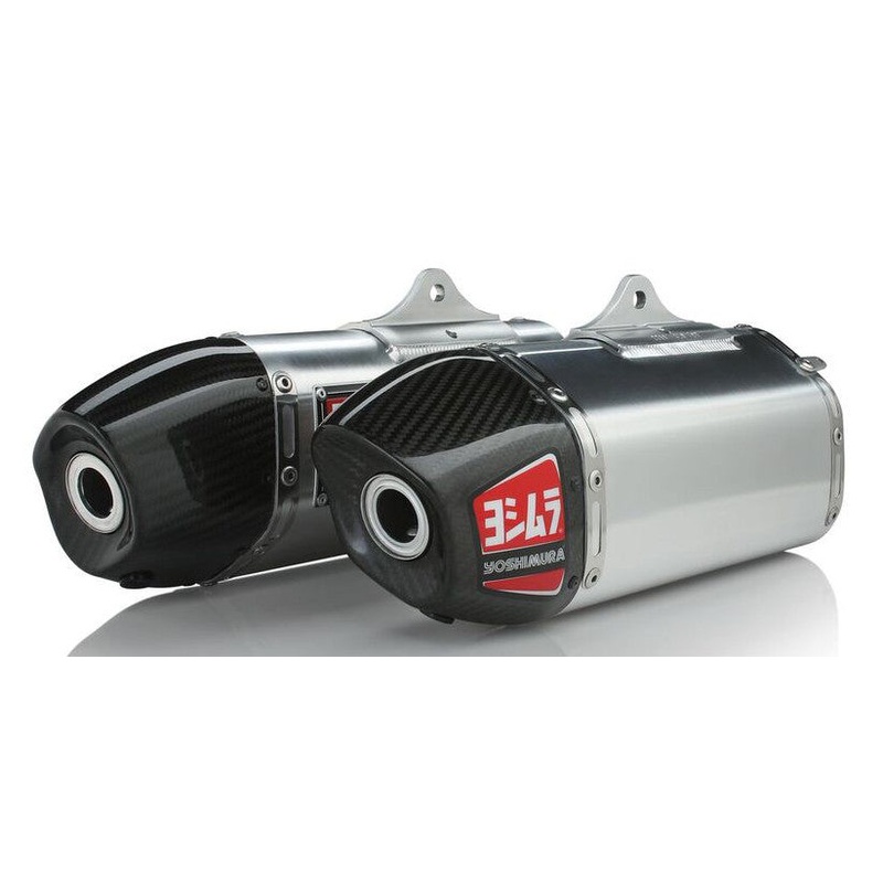 YOSHIMURA RS-9 HEADER/CANISTER/END CAP EXHAUST DUAL SLIP-ON SS-AL-CF 228422H320