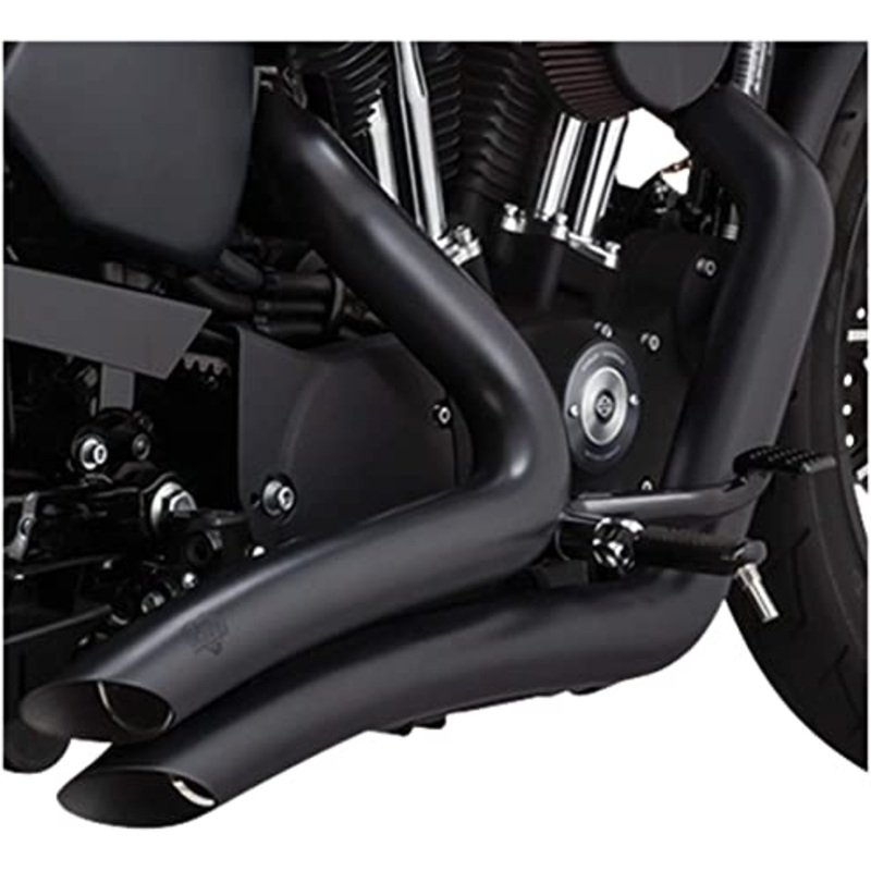 (Minor finish defect) Vance & Hines Big Radius 2 into 2 Exhaust Black 46067 For Harley-Davidson Sportster XL1200 XL883L