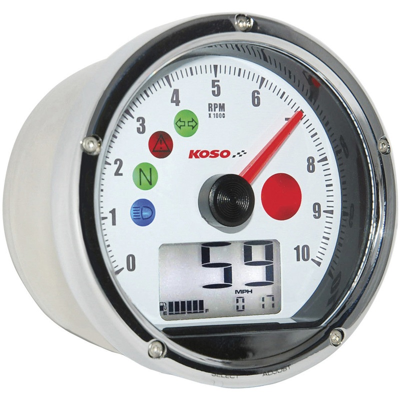 KOSO TNT-01 MULTIFUNCTION SPEEDOMETER WHITE BA035W00-HD