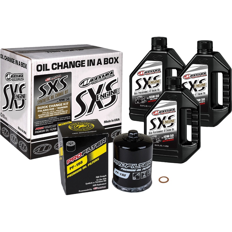 MAXIMA SXS QUICK CHANGE KIT 10W-50 WITH BLACK OIL FILTER 90-219013