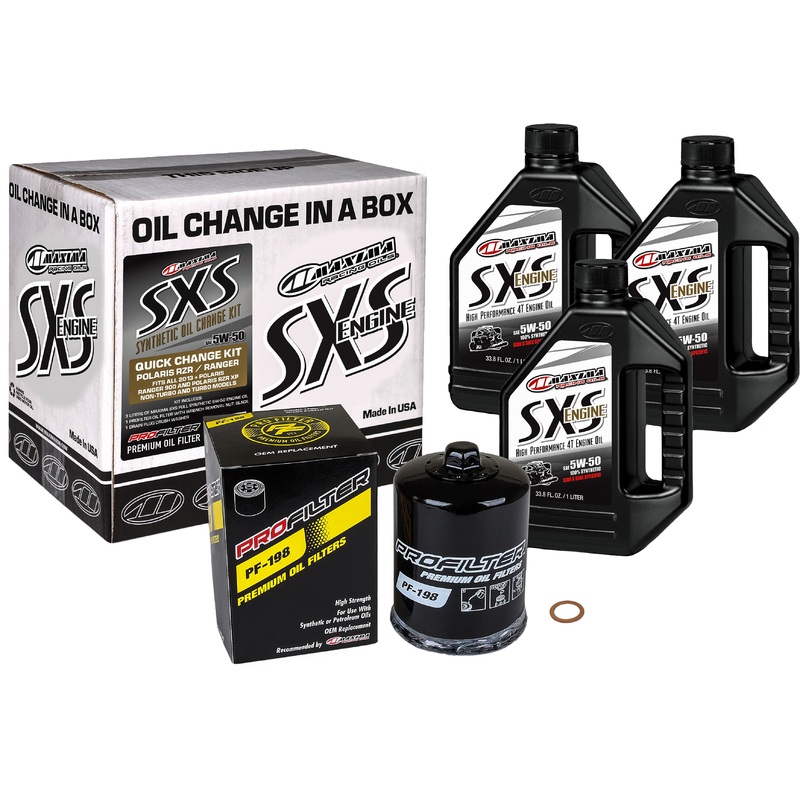 MAXIMA SXS QUICK CHANGE KIT 5W-50 WITH BLACK OIL FILTER 90-189013