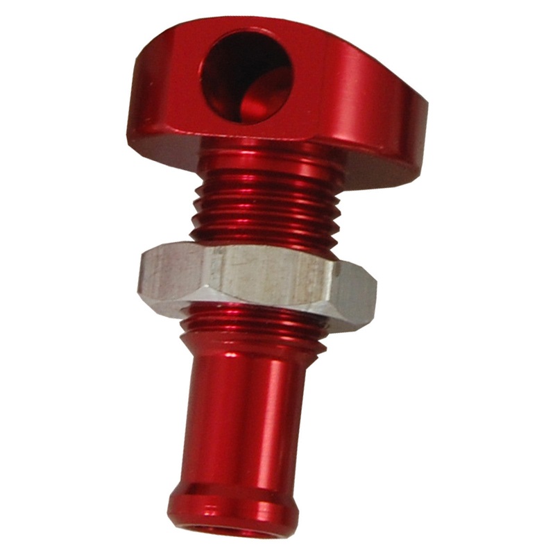 BLOWSION BILLET THRU-HULL WATER FITTING RED 3/8" 90 DEG. 04-03-007