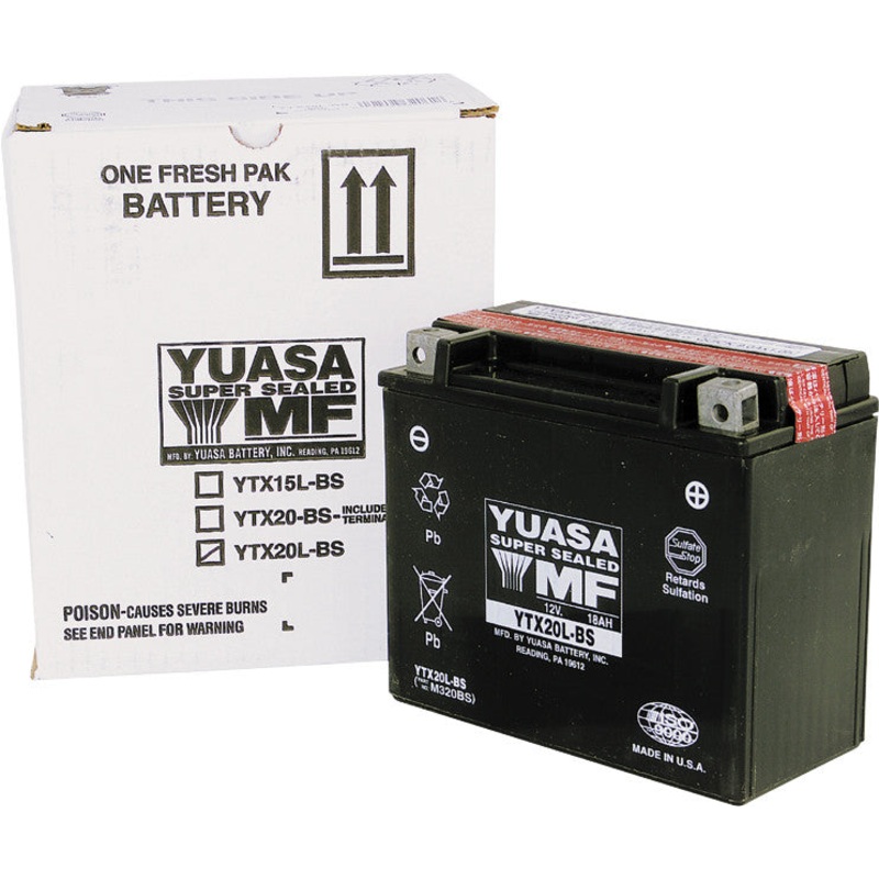 YUASA BATTERY YTX20L-BS MAINTENANCE FREE YUAM320BS (PLT-120)