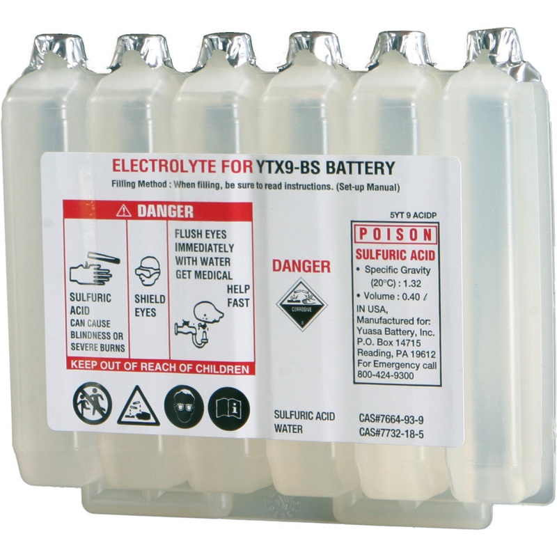 YUASA ELECTROLYTE PACK YTX9-BS EA/ ACID PACK YTX9-BS 479908