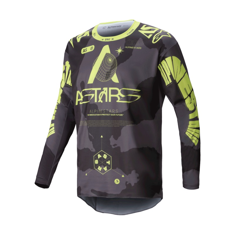 Alpinestars 2025 Racer Hollow Jersey - Dark Camo/Yellow Fluo