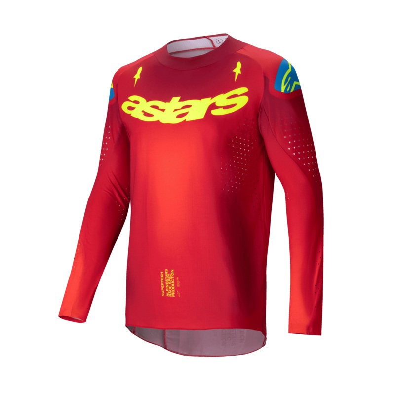 Alpinestars 2025 Supertech Maker Jersey - Bright Red Fluro Yellow