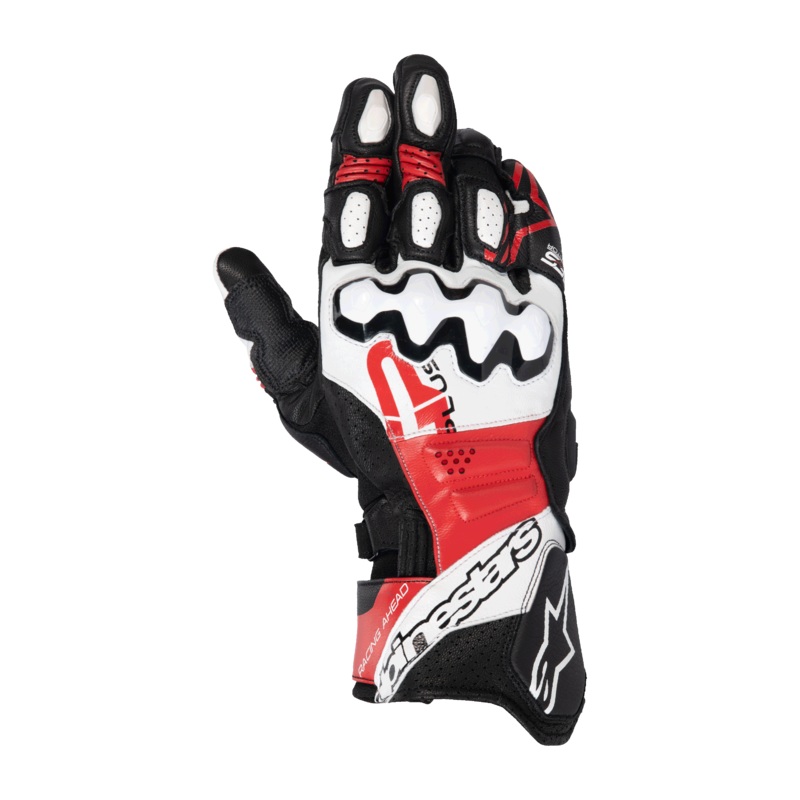 Alpinestars Gp Plus R V3 Leather Gloves - Black/White/Fluro-Red
