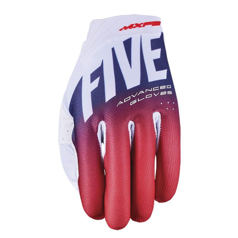 Five MXF-2 Evo Split Gloves - White/Red/Blue