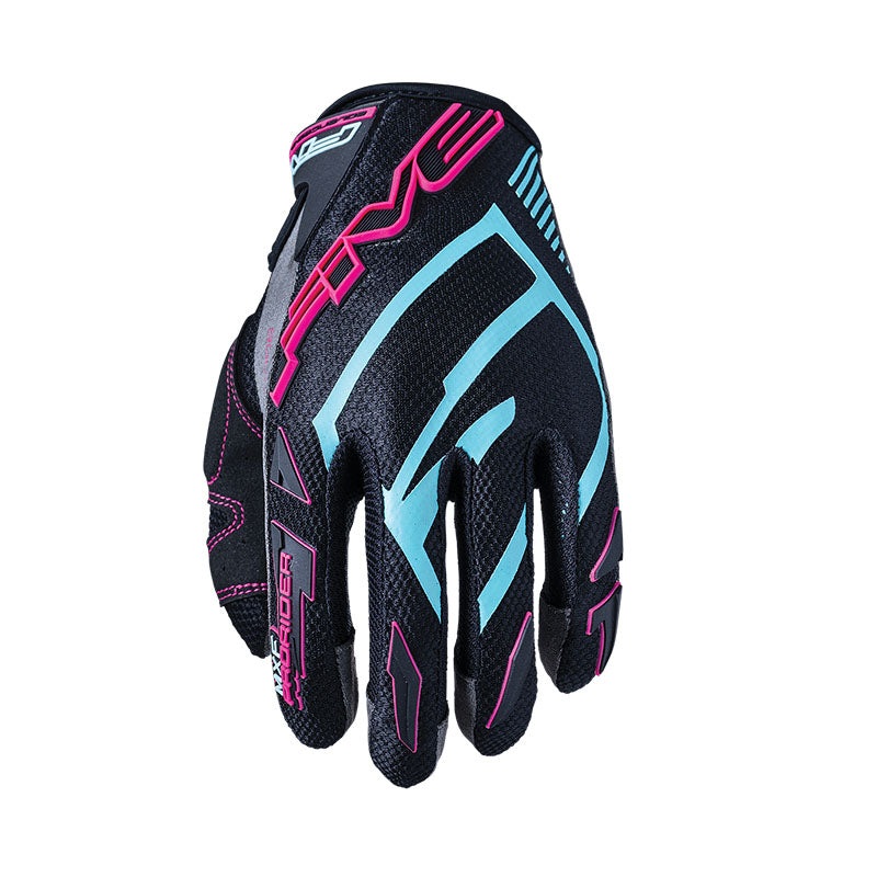 Five MXF Prorider-S Ladies Motorcycle Gloves - Grey/Blue/Pink