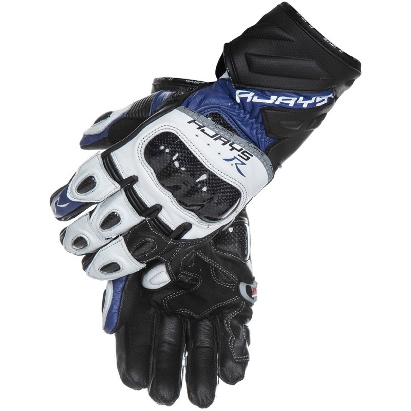 Rjays Men's Long Cobra 2 Carbon Gloves - Blue/White/Black