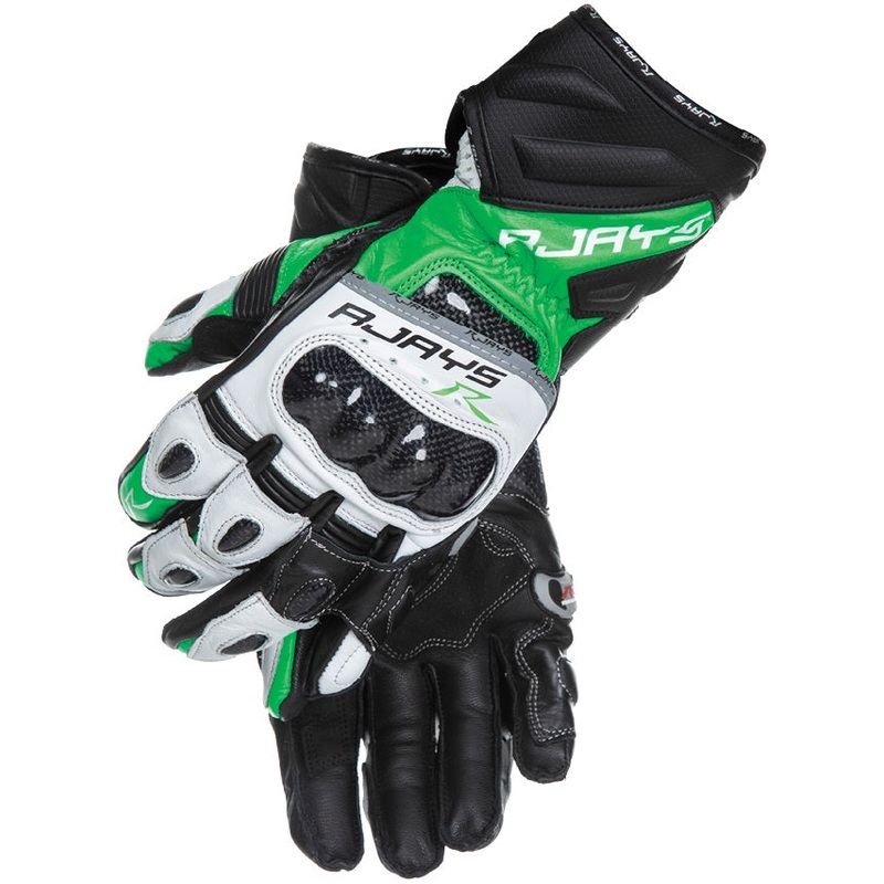 Rjays Men's Long Cobra 2 Carbon Gloves - Green/White/Black