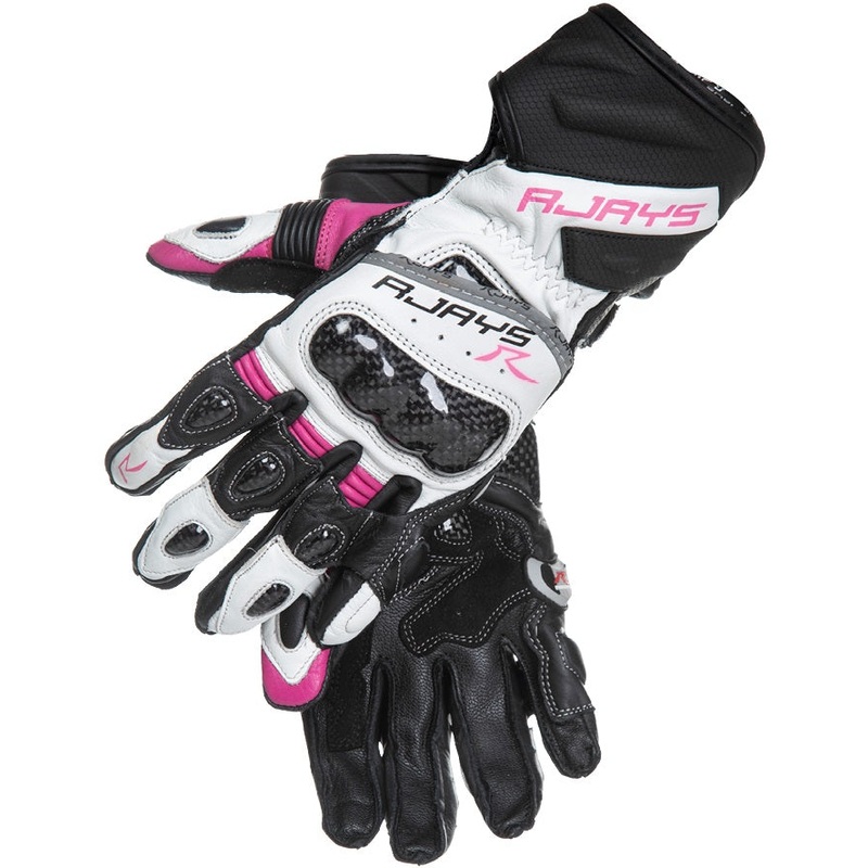 Rjays Women's Long Cobra 2 Carbon Gloves - Black/Pink/White