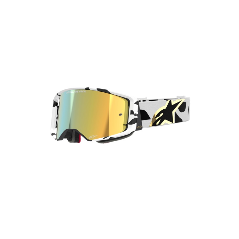 Alpinestars Supertech Corp Goggles With Mirror Gold Lens - White/Gold