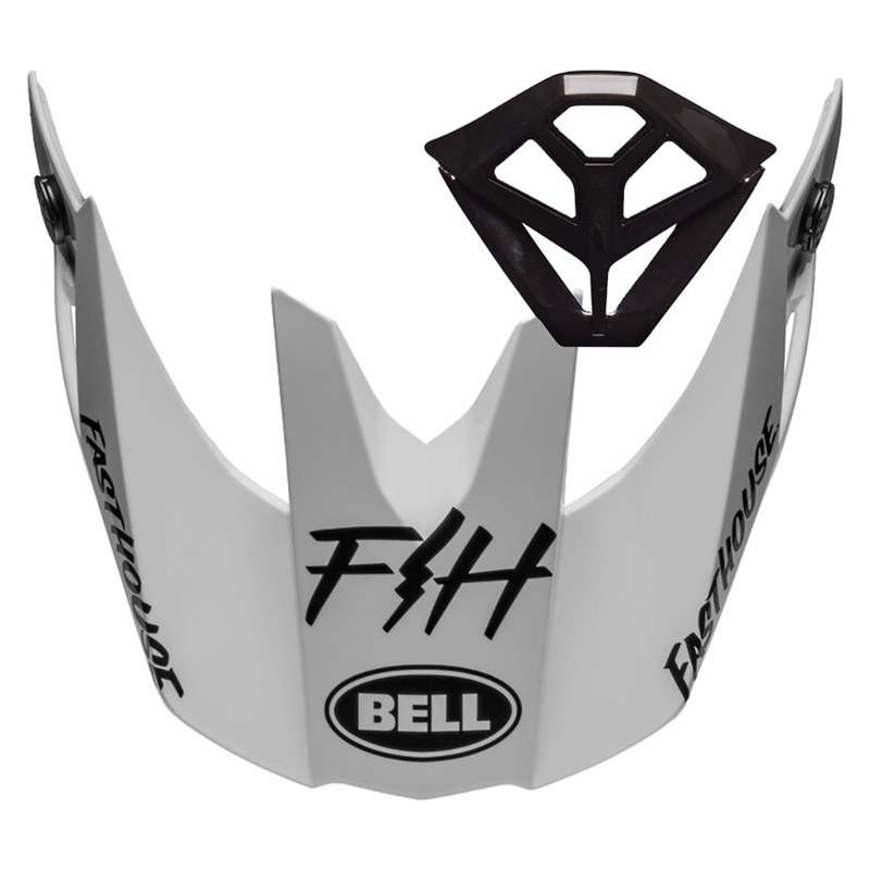 Bell Replacement Moto-10 Peak and Mouthpiece - Fasthouse Modsquad Matte Gloss White/Black