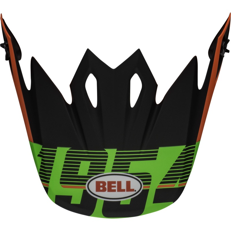 Bell Replacement MX-9 Peak Helmet Visor - Strike Matte Infrared/Green/Black