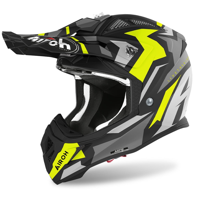 Airoh Aviator Ace Swoop Helmet - Yellow Matt