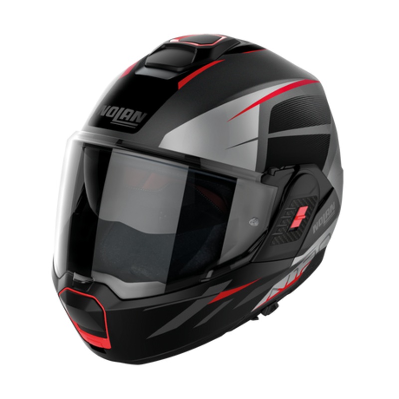 Nolan N120-1 Flip Over Classic Helmet - Grey Black Red