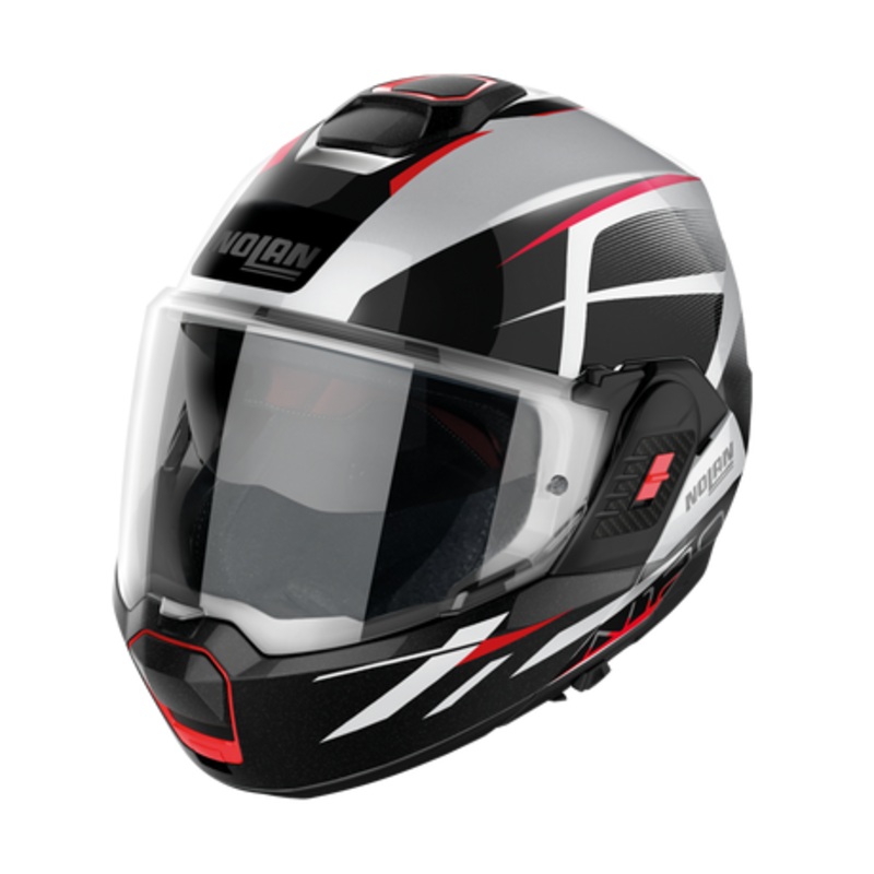 Nolan N120-1 Flip Over Classic Helmet - White Black Red