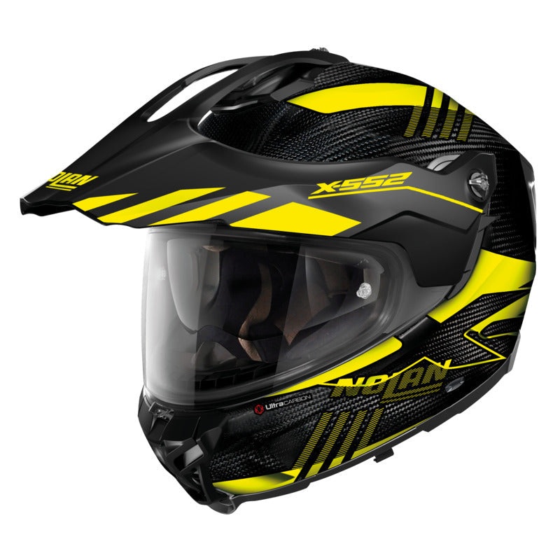 Nolan X-552 Ultra Carbon Adventure Wingsuit Flat Helmet - Carbon/Yellow/Black