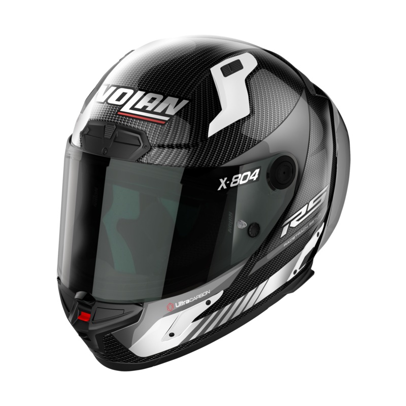 Nolan X-804 RS Full Face Hot Lap Helmet - Carbon White