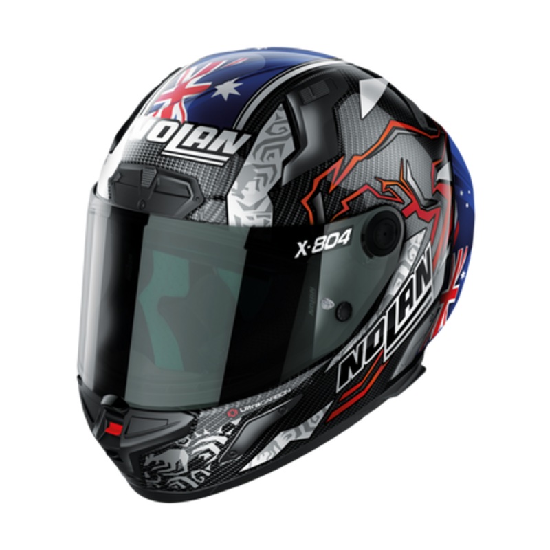Nolan X-804 RS Full Face Stoner 10th Anniversary Helmet - Carbon Blue White