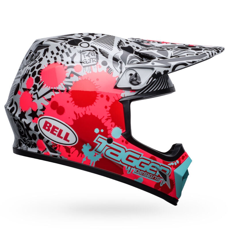 BELL MX-9 MIPS Helmet - Tagger Splatter Bright Red/Grey