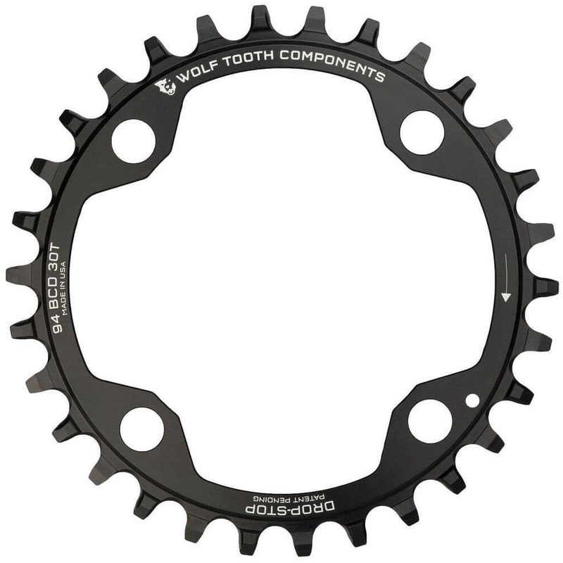 Wolf Tooth 4 Bolt Alloy Drop-Stop Chainring - 94 BCD - SRAM - Round - Black - 34T